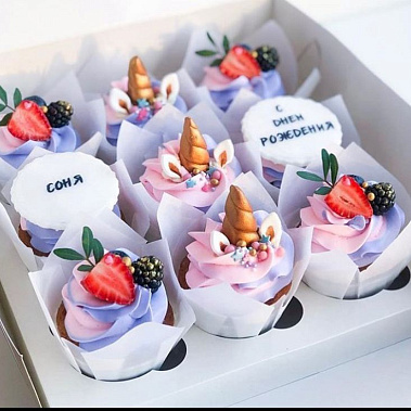 Капкейки "Единорожки" купить - орехово-зуево.сладкоежкин.рф